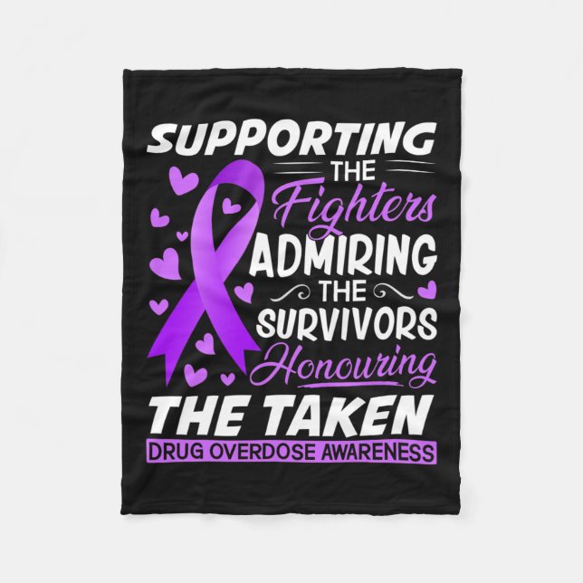 Fighters Honouring Taken Overdose Awareness  Fleece Blanket (Front)
