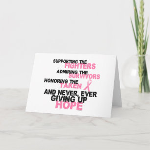 Fighters Survivors Taken 3 Breast Cancer Card