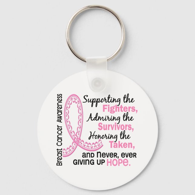 Fighters Survivors Taken 4 Breast Cancer Key Ring (Front)