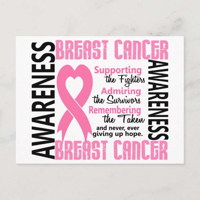 Fighters Survivors Taken 6 Breast Cancer Postcard (Front)