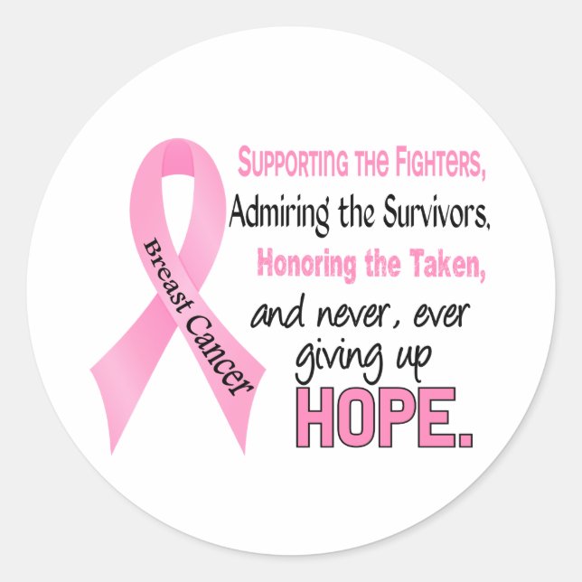 Fighters Survivors Taken Pink Ribbon Breast Cancer Classic Round Sticker (Front)