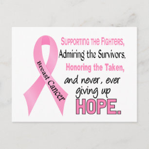 Fighters Survivors Taken Pink Ribbon Breast Cancer Postcard