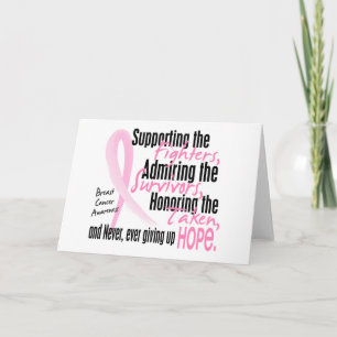 Fighters Survivors Taken Watercolor Pink Ribbon Card