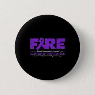 Fighters Wear Purple - Alzheimerheimer Awareness  6 Cm Round Badge