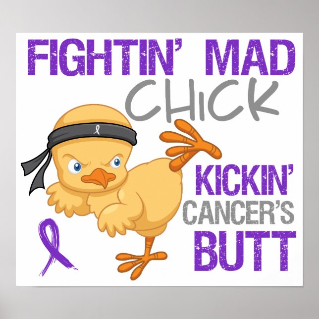 Fightin Chick Pancreatic Cancer Poster (Front)