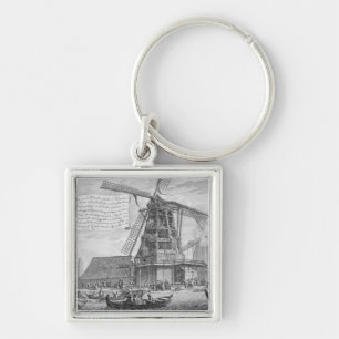 Fighting a fire in a windmill near Worden, from a Key Ring