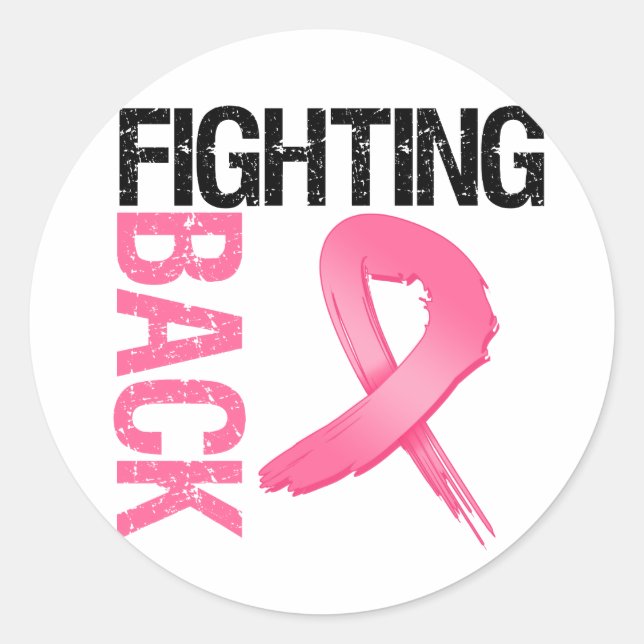 Fighting Back Breast Cancer Classic Round Sticker (Front)