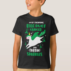 Fighting Bile Duct Cancer Quote Farting Unicorn Aw T-Shirt