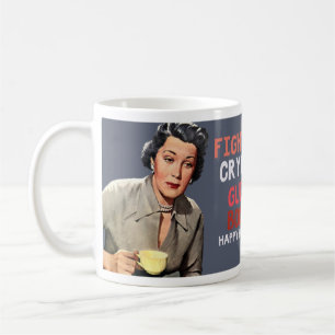 fighting, crying, guilt, booze. happy holidays coffee mug