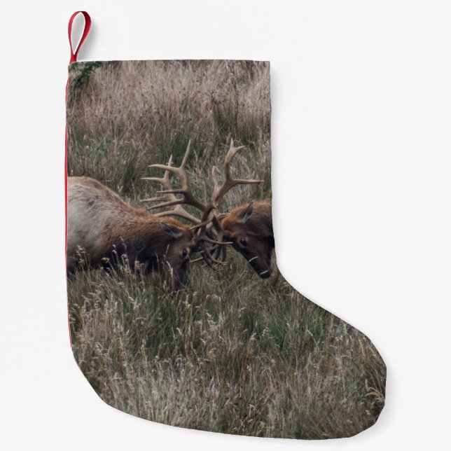 FIGHTING DEERS SMALL CHRISTMAS STOCKING (Front)