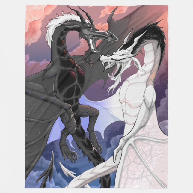 Fighting Dragons Fleece Blanket (Front)