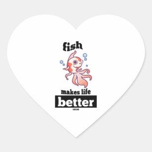 Fighting fish saltwater fish freshwater fish heart sticker