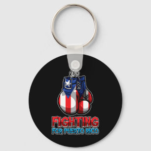 Fighting For Puerto Rico - Puerto Rican Flag - Box Key Ring