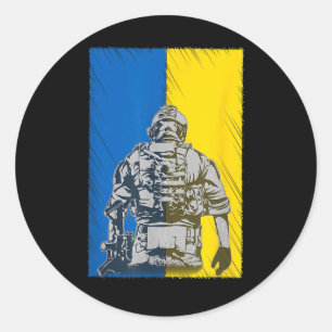 Fighting For Ukraine - Ukrainian Soldier In Defens Classic Round Sticker