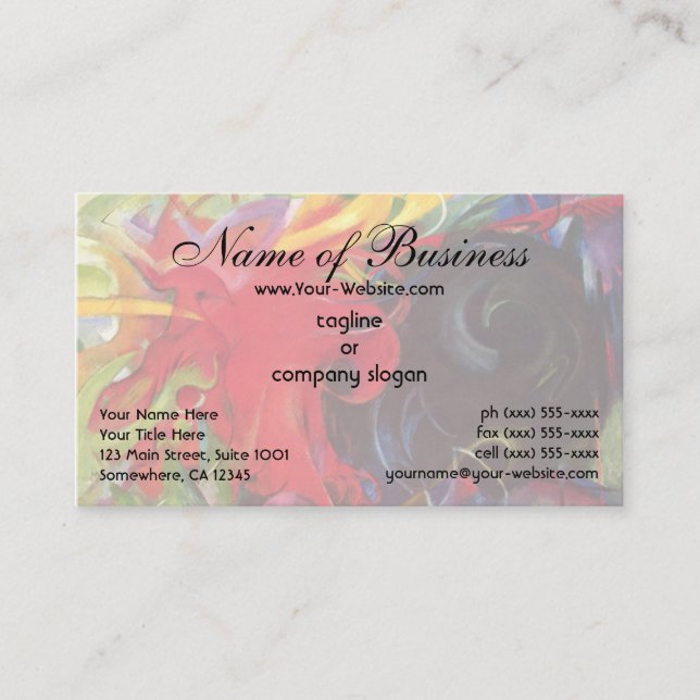 Fighting Forms by Franz Marc; Kämpfende Formen Business Card (Front)