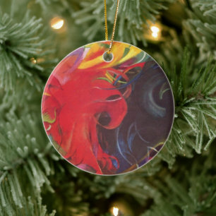 Fighting Forms by Franz Marc, Vintage Fine Art Ceramic Tree Decoration