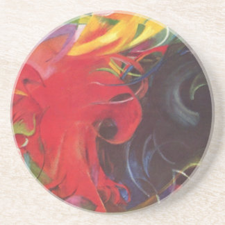 Fighting Forms by Franz Marc, Vintage Fine Art Coaster