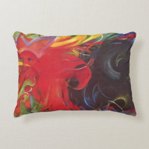 Fighting Forms by Franz Marc, Vintage Fine Art Decorative Cushion