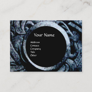 FIGHTING GRYPHONS MONOGRAM platinum metallic black Business Card