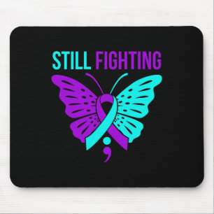 Fighting Happy Suicide Awareness Support Graphic Mouse Mat