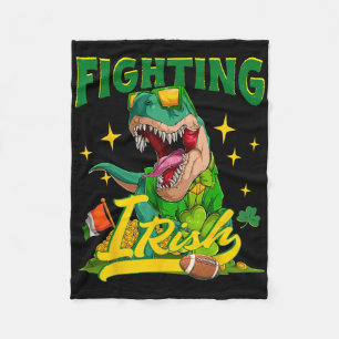 Fighting Irish Footll Vintage Dinosaur For Kids Me Fleece Blanket
