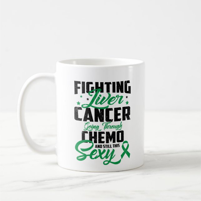 Fighting Liver Cancer Awareness Gift Coffee Mug (Left)