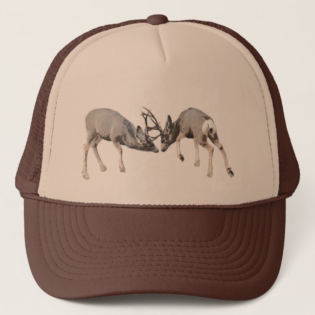 Fighting mule deer customise trucker hat (Front)