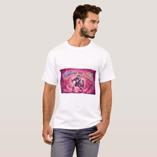 Fighting my battle text  T-Shirt (Front Full)