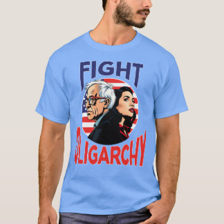 Fighting Oligarchy Bernie Sanders & AOC Tour Fight T-Shirt