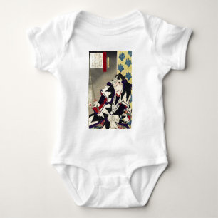 fighting ronin japanese ukiyo-e samurai warrior baby bodysuit