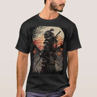 fighting samurai printed t-shirt