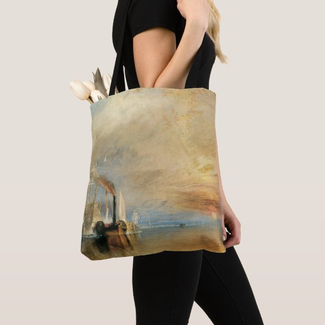 Fighting Temeraire by Joseph Turner, Maritime Art Tote Bag (Close Up)
