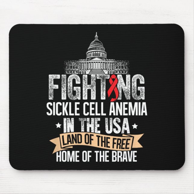 Fighting Usa- Sickle Cell Anaemia Awareness Suppor Mouse Mat (Front)