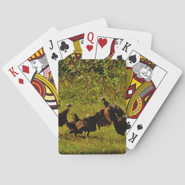 Fighting Wild Turkeys in The Smoky Mountains Playing Cards (Back)