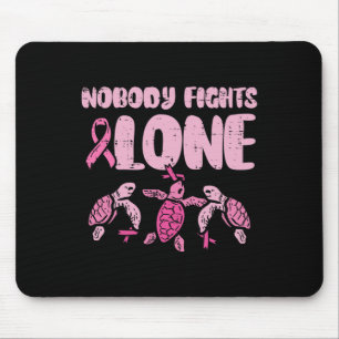 Fights Alone Turtles Pink Breast Cancer Awareness Mouse Mat