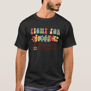 Fights For Autism Awareness Retro Puzzle Piece For T-Shirt