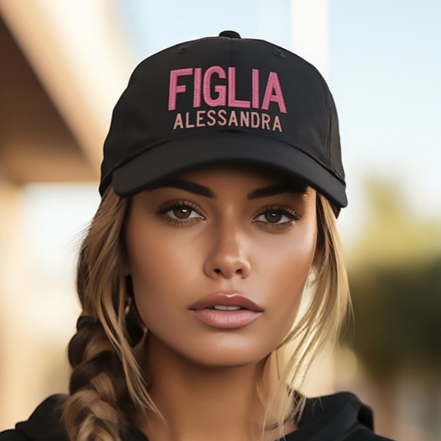 Figlia Cap Personalised Italian Daughter Gift (Figlia (Italian for "Daughter")
Embroidered Baseball Cap)