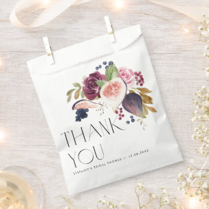 Figs and Berry Floral Bridal Shower Thank You Favour Bags