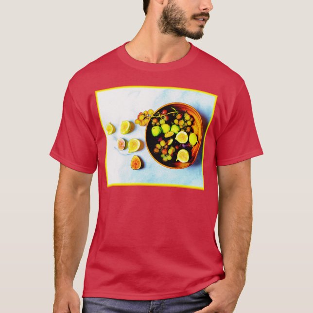 "Figs And Grapes Fruits" Cute Photo. Buy Now T-Shirt (Front)