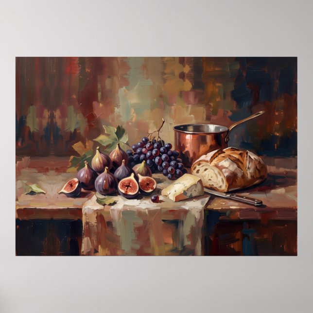 Figs Bread Still Life Poster (Front)