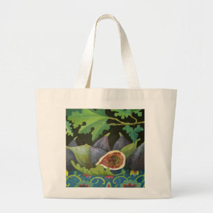 Figs on black 2014 large tote bag