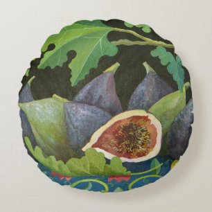 Figs on black 2014 round cushion