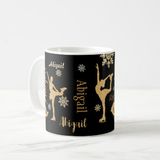"Figue Skating" golden personalised silhouttes Mug