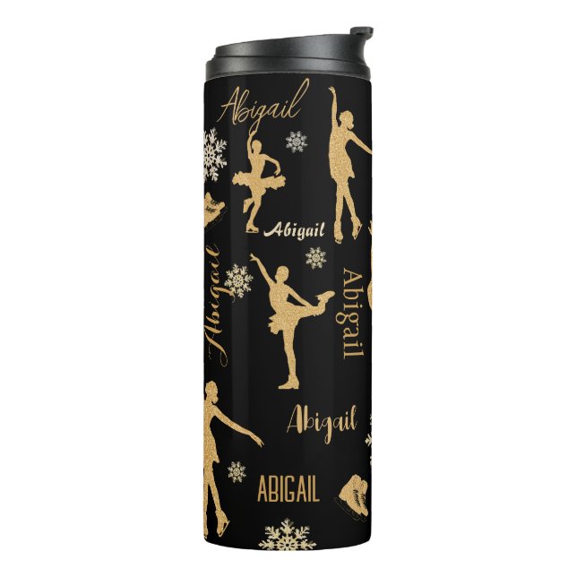 "Figue Skating" golden personalised silhouttes Mug (Rotated Left)