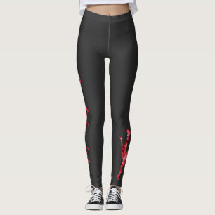 Figue skating leggings - red star arabesque