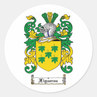 FIGUEROA FAMILY CREST -  FIGUEROA COAT OF ARMS CLASSIC ROUND STICKER