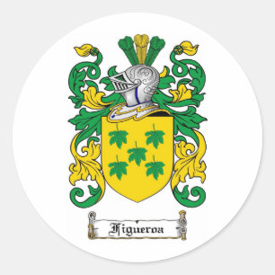 FIGUEROA FAMILY CREST - FIGUEROA COAT OF ARMS CLASSIC ROUND STICKER