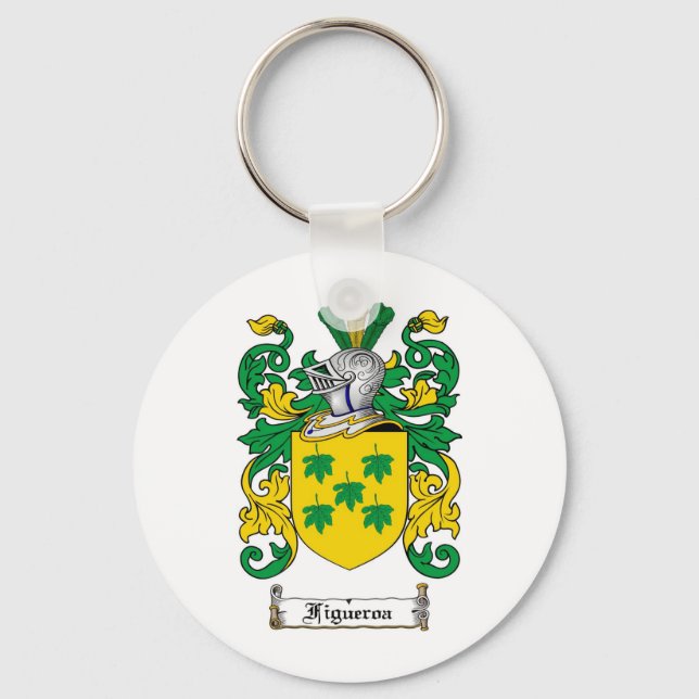 FIGUEROA FAMILY CREST -  FIGUEROA COAT OF ARMS KEY RING (Front)