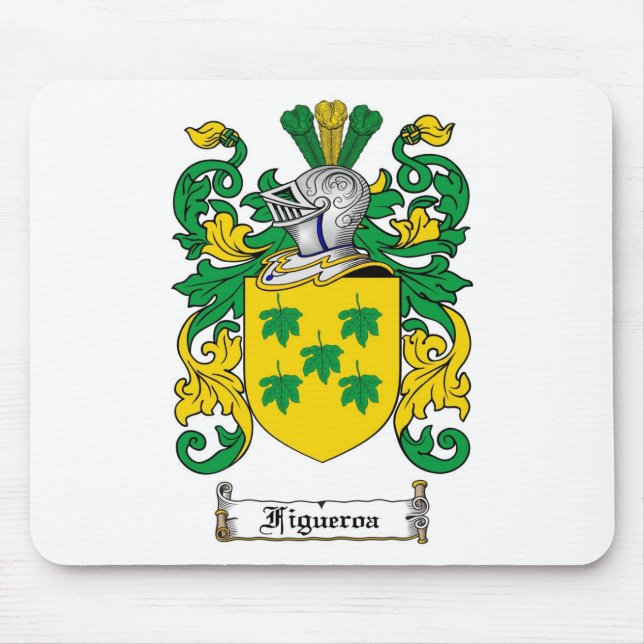 FIGUEROA FAMILY CREST -  FIGUEROA COAT OF ARMS MOUSE MAT (Front)