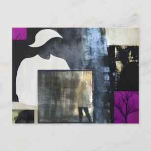 Figurative Abstract Collage Postcard